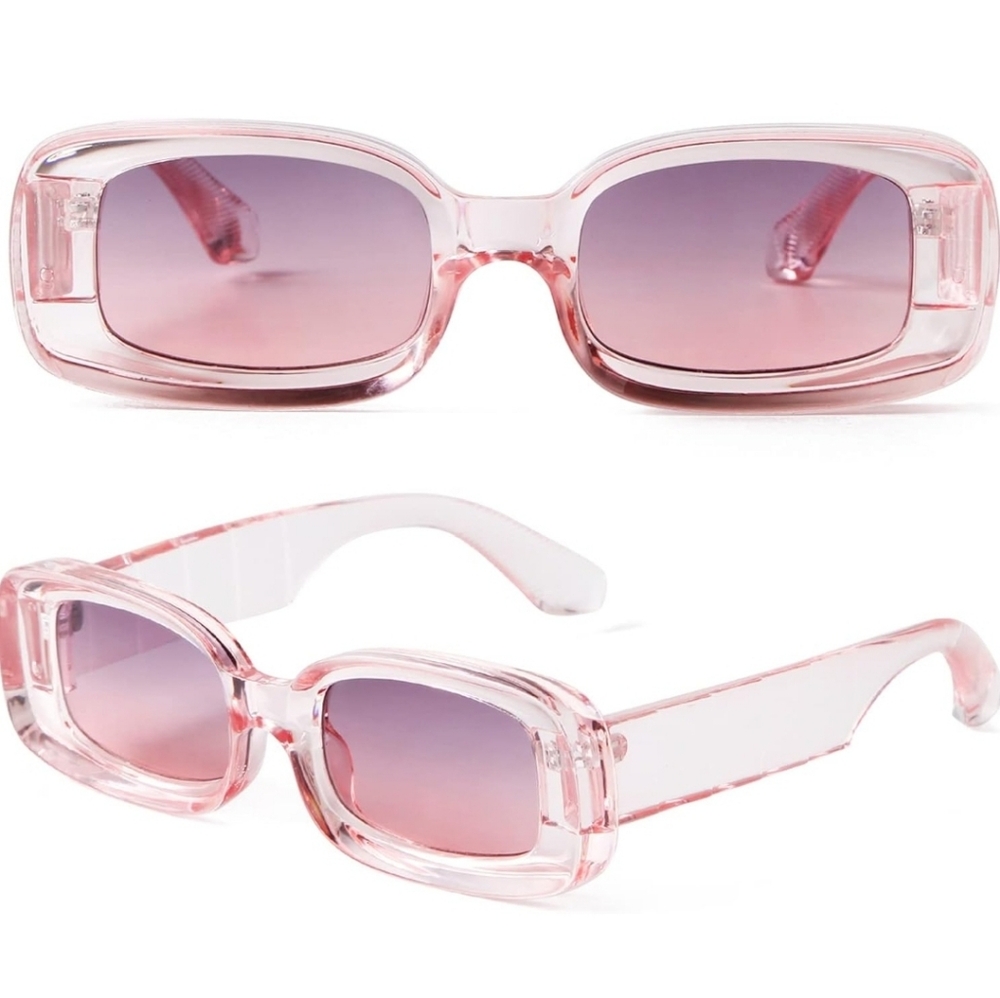 Y2K Pink Rectangle Sunglasses - Picture 8 of 8